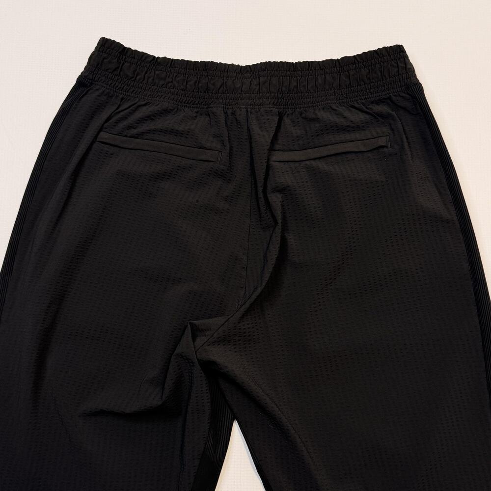 Athleta Textured Brooklyn Jogger Pants Womens 6 Black Elastic Waist Zip Pockets - Picture 14 of 15